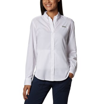 Columbia PFG Tamiami II Long Sleeve, Camisa Blancos Para Mujer | 257016-XEN